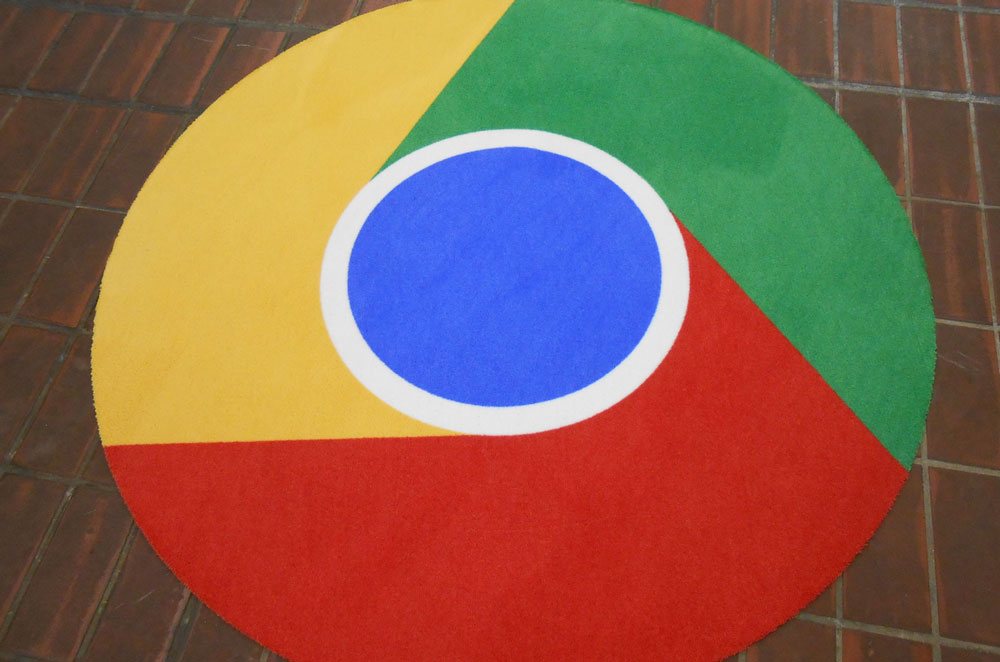 Teppich mit eigenem Logo - Logoteppich rund: Chrome-Logo