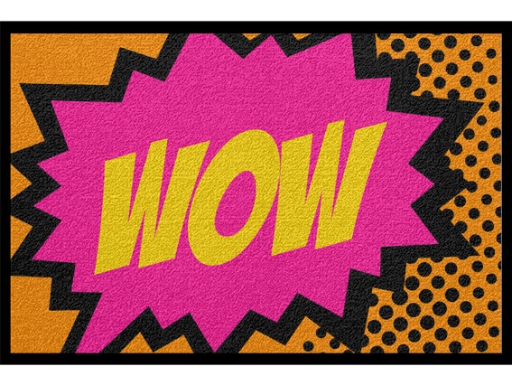 0022_WOW Fußmatte Design Bunt Lustig