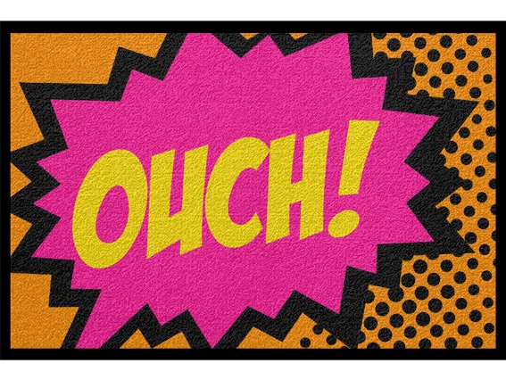 0032_OUCH Fußmatte Design Bunt Lustig