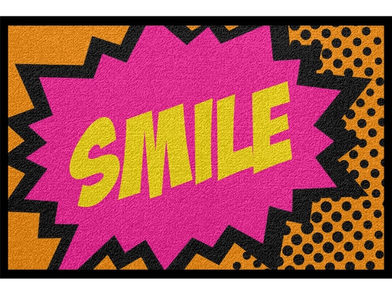 0034_SMILE Fußmatte Design Bunt Lustig