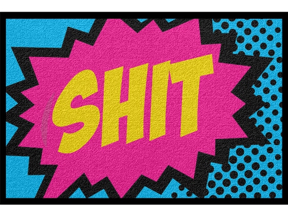 0037_SHIT-blau Fußmatte Design Bunt Lustig
