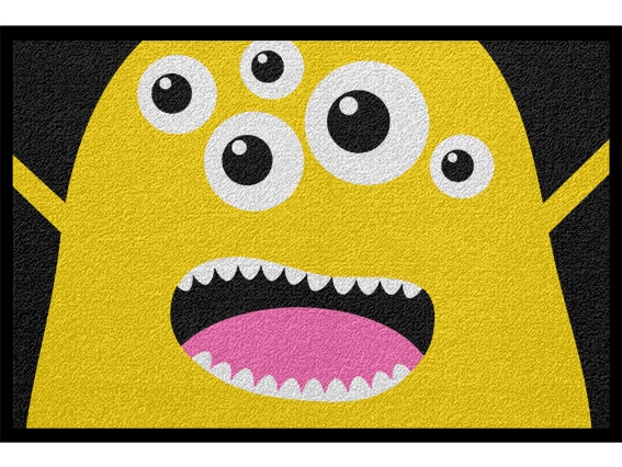 Fußmatte Halloween Monster gelb