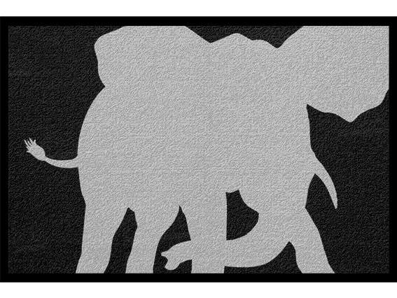 Fußmatte Tier Elefant grau