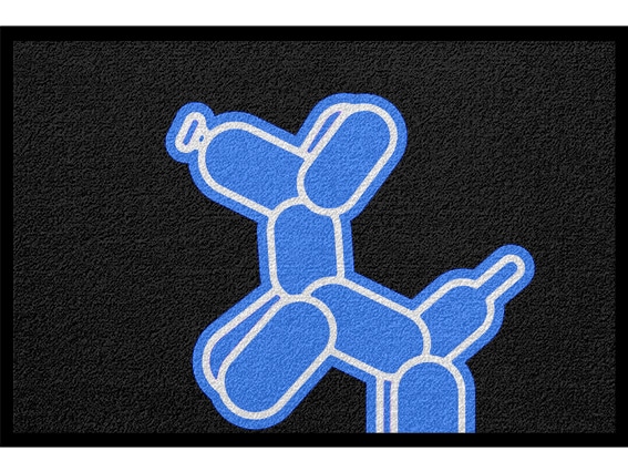 0129_balloon-dog-blau Fußmatte Tiere Hund